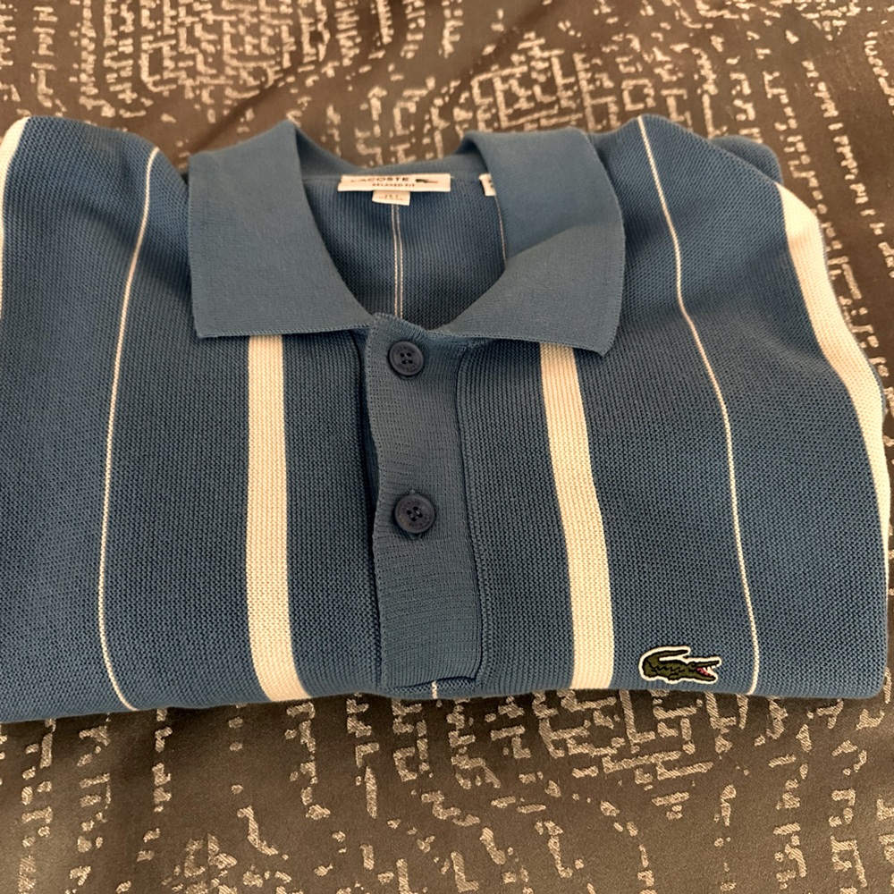 MENS LACOSTE BLUE AND WHITE SWEATER XXL(7)